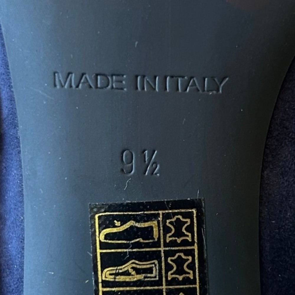 Everlane Day Heel Navy Blue Suede Block Heel Pumps Made in Italy SZ 9.5 - Picture 8 of 8